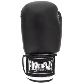 Боксерські рукавички PowerPlay 3004 Classic Чорний/Білий 12 ун (PP_3004_12oz_Bl/White), Вага: 12 унцій, Колір: Чорний/Білий, зображення 2