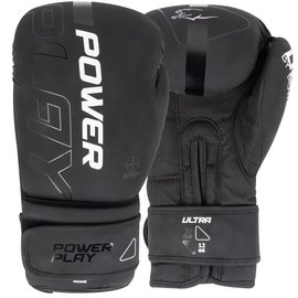 Боксерські рукавички PowerPlay 3024 Ultra Mat Чорний/Білий 8 ун (PP_3024_8oz_Bl/White), Вага: 8 унцій, Колір: Чорний/Білий
