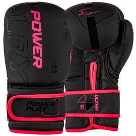 Боксерські рукавички PowerPlay 3024 Ultra Mat Чорний/Рожевий 10 ун (PP_3024_10oz_Bl/Pink)k), Вага: 10 унцій, Колір: Чорний/Рожевий