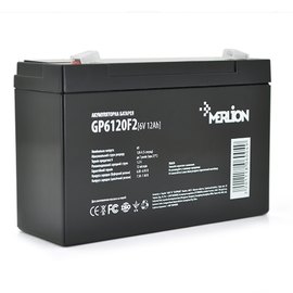 Акумуляторна батарея Merlion AGM 6V 12Ah Black (GP6120F2)