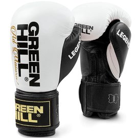 Боксерські рукавички Green Hill Legend 12 унц білий/чорний BGLG-2246, Вага: 12 унцій, Колір: Білий/Чорний