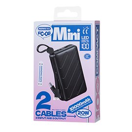 Повербанк Remax FC-08 10000 mAh 20W (with cable Type-C+Lightning) Black, изображение 2