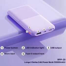 Повербанк Remax RPP-23 Lango II Series 10000 mAh 2.4А Black, изображение 4