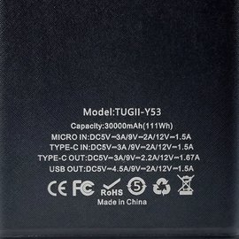 Повербанк WUW TUGII Y53 30000 mAh PD22.5W Black, зображення 6