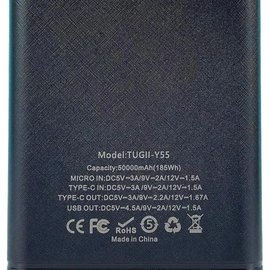 Повербанк WUW TUGII Y55 50000 mAh PD22.5W Black, изображение 4