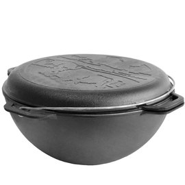 Казан азіатський Mzavod КА-12КС чавунний з кришкою-сковородою 12 л (KA12-2)