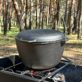 Казан туристичний Mzavod КТ-08КС чавунний з кришкою-сковородою 8 л (KT08-2), зображення 5