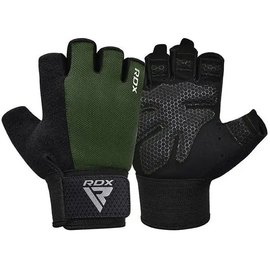 Перчатки для зала RDX W1 Half Army Green Plus S (WGA-W1HA-S+), Размер: S, Цвет: Чёрный/Зелёный, изображение 2