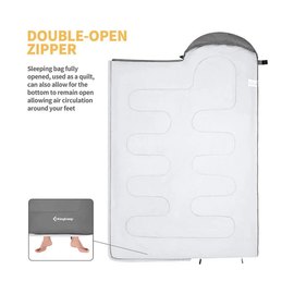 Спальный мешок KingCamp Oasis 250S Comf +12&deg;C / Lim +7&deg;C / Extr -3&deg;C Medium grey (KS3221_MEDIUMGREY_L), Цвет : Серый, изображение 6