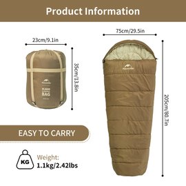 Спальный мешок Naturehike MJ 600 CNK2300SD014 коричневый (6976023923098), изображение 3