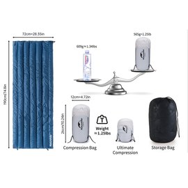Спальный&nbsp;мешок Naturehike с натуральным пухом CWM295 CNK2300SD013 синий (6976023920899), изображение 3