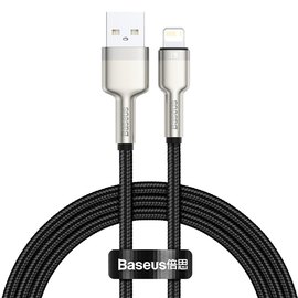 Кабель Baseus Lightning Cafule Series Metal Data Cable 1m, 2.4A Black (CALJK-A05)
