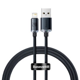 Кабель Baseus Lightning Crystal Shine Series 1.2m, 2.4A Black (CAJY000001)