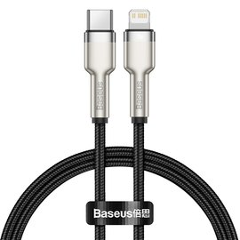Кабель Baseus Type-C to Lightning Cafule Series Metal Data Cable 0.25m, 20W, PD Black (CATLJK-01)