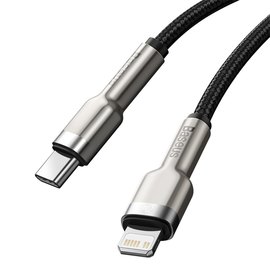 Кабель Baseus Type-C to Lightning Cafule Series Metal Data Cable 0.25m, 20W, PD Black (CATLJK-01), изображение 2