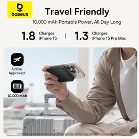 Повербанк Baseus Airpow Ⅱ Qi2 Magnetic 10000 mAh 22.5W Black (P10080000123-00), изображение 5