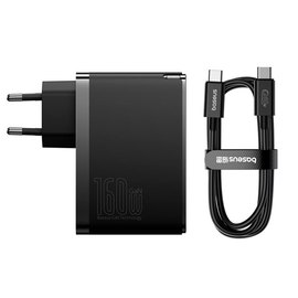 Зарядное устройство Baseus GaN5 Pro Digital Fast Charger 2C+U, 160W/3A, PD3.1/QC (With C to C 240W cable) Black (P10110825113-00), изображение 2