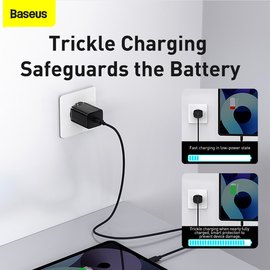 Зарядное устройство Baseus Super si quick charger IC 1Type-C, 3A/30W, PD/QC Black (CCSUP-J02), изображение 6