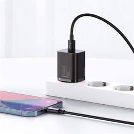 Зарядное устройство Baseus Super si quick charger IC 1Type-C, 3A/30W, PD/QC Black (CCSUP-J02), изображение 3