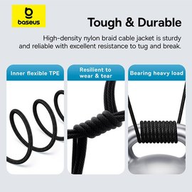 Кабель Baseus Gem Fast-Charging Data Cable USB to USB-C 100W/6A, 1m Black (P10373002111-00), изображение 4