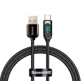 Кабель Baseus Type-C Display Fast Charging Data Cable 1m, 66W/5A Black (CASX020001)