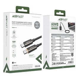 Кабель ACEFAST USB-C to USB-C C23-03 1.2m, 60W/3A Black (6974316285427), изображение 5
