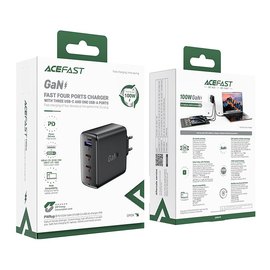 Зарядное устройство ACEFAST PD GaN charger A94 3USB-C/1USB-A, 100W/3A, PD/QC Black (6974316283133), изображение 4