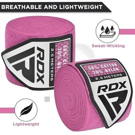 Бинты боксерские RDX RB Hand Wraps Pink 4.5 м (HWX-RP+), Цвет: Розовый, Длина бинта: 4.5 м, изображение 2