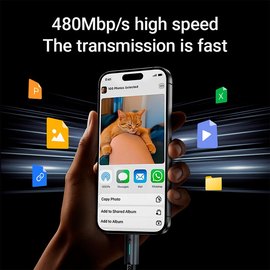 Кабель ACEFAST USB-A to USB-C C19-04 1.2m, 3A Black (6974316284482), изображение 4