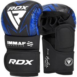 Перчатки для ММА RDX IMMAF S Blue (GSR-IMF-1U), Размер: S, Цвет: Чёрный/Синий