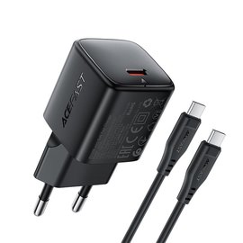 Зарядное устройство ACEFAST PD mini GaN USB-C fast charger set A118 (P5) 1USB-C, 30W/3A Black (6974316285175)
