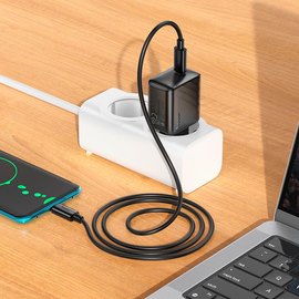 Зарядний пристрій HOCO Cable Puerto single-port charger CS24A 1Type-C, 25W/3A Black (6942007639750), зображення 4