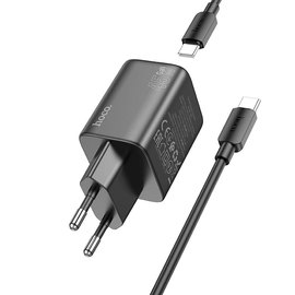 Зарядное устройство HOCO Elogiado dual-port charger N42 (Type-C to Type-C Set) 2Type-C, 45W/3A, PD/QC Black (6942007617123), изображение 2