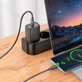 Зарядное устройство HOCO Gentle single port charger N60 1Type-C, 20W/3A, PD/QC Black (6942007644174), изображение 3