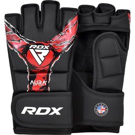 Перчатки для ММА RDX F17 Grappling Gloves Aura Black/Red L (GGR-F17BR), Размер: L, Цвет: Чёрный/Красный