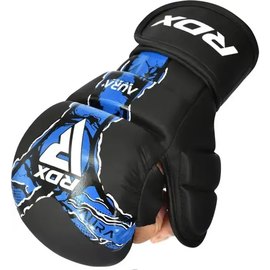 Перчатки для ММА RDX F17 Grappling Gloves Shooter Aura Black/Blue L (GSR-F17BU), Размер: L, Цвет: Чёрный/Синий, изображение 2