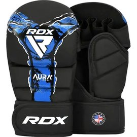 Перчатки для ММА RDX F17 Grappling Gloves Shooter Aura Black/Blue L (GSR-F17BU), Размер: L, Цвет: Чёрный/Синий