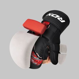 Перчатки для ММА RDX F17 Grappling Gloves Shooter Aura Black/Blue L (GSR-F17BU), Размер: L, Цвет: Чёрный/Синий, изображение 5