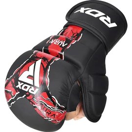 Перчатки для ММА RDX F17 Grappling Gloves Shooter Aura Black/Red XL (GSR-F17BR), Размер: XL, Цвет: Чёрный/Красный, изображение 2