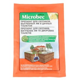 Средство для септиков, выгребных ям и уличных туалетов BROS Microbec 25 г, Вес, г : 25 г