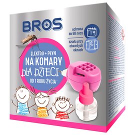 Электрофумигатор BROS + жидкость от комаров для детей 60 ночей