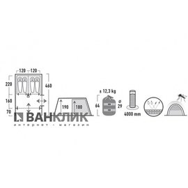 Палатка High Peak Albany 4 (Grey/Blue) 925414