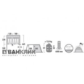 Палатка High Peak Alghero 5 (Grey/Blue) 925406
