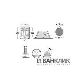 Палатка High Peak Boston 3 (Aluminium/Dark Grey) 925382