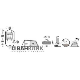 Палатка High Peak Fermo 3 (Dark grey/Red) 926272