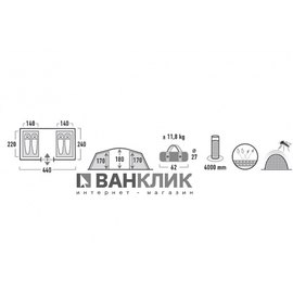 Палатка High Peak Tauris 4 (Dark Grey/Green) 925416