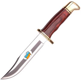 Боевой нож Buck 119, украинский флаг, дерево, коробка 119BRSSP16
