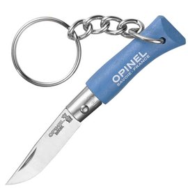 Маленький складний ніж Opinel Keychain №2 Inox блакитний (002270), Колір: Блакитний, Матеріал рукояті: Граб