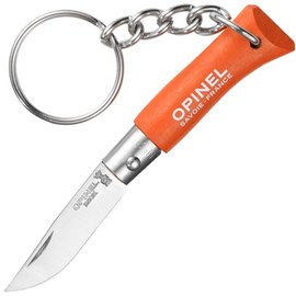 Маленький складний ніж Opinel Keychain №2 Inox помаранчевий (002272), Колір: Помаранчевий, Матеріал рукояті: Граб