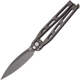 Ніж Artisan Kinetic Balisong Grey (1823PL-GY), Колір: Сірий, Марка сталі: D2, Матеріал рукояті: Нержавіюча сталь